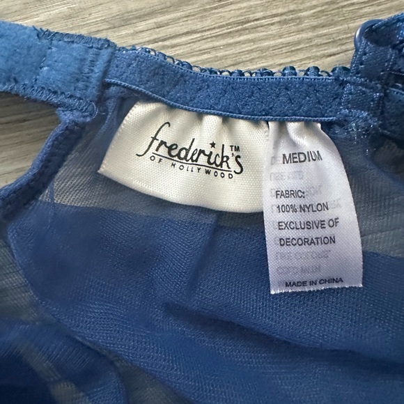 Frederick's of Hollywood Navy Sheer Lingerie Sz M - Picture 3 of 4